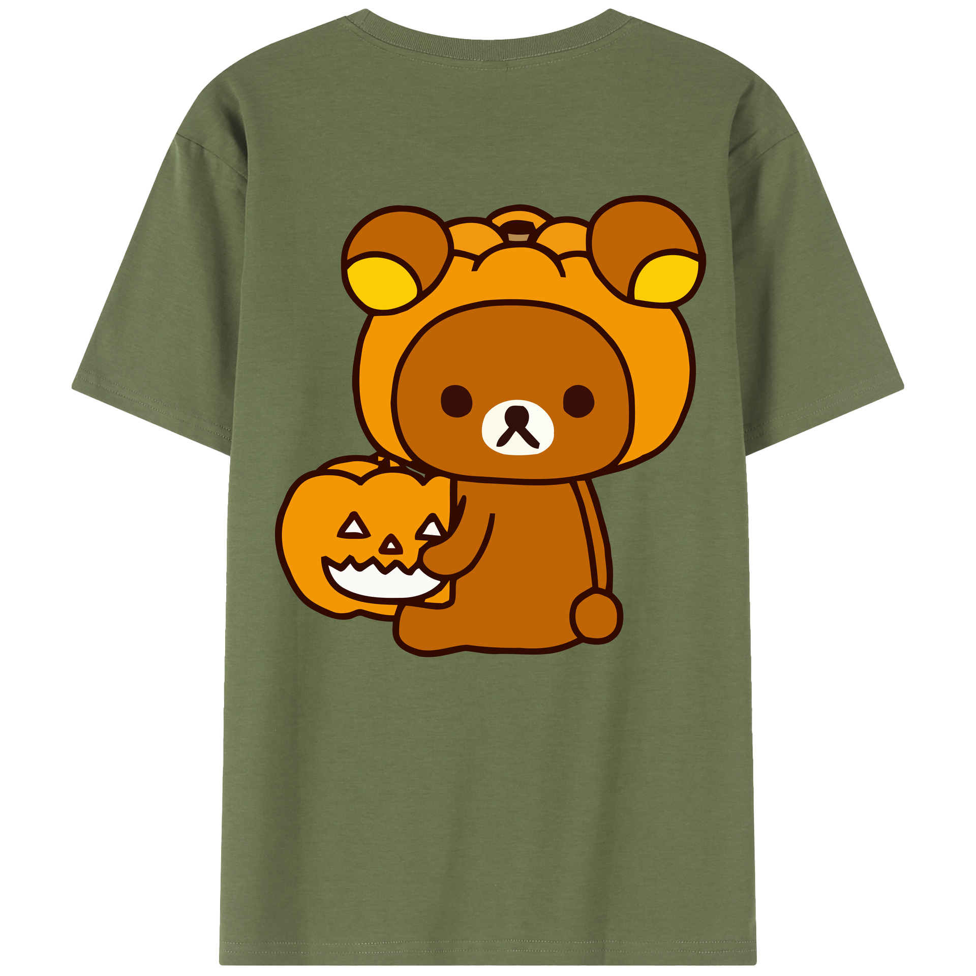 （画像用） リラックマ リラックマ キイロイトリ Rilakkuma Korilakkuma Kiiroitori 綿100％半袖Tシャツ（背面プリント）